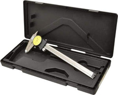 Mitutoyo - 0mm to 200mm Range, 0.01 mm Graduation, 1mm per Revolution, Dial Caliper - Yellow Face, 50mm Jaw Length, Accurate to 0.03mm - Apex Tool & Supply