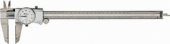 Mitutoyo - 0" to 12" Range, 0.001" Graduation, 0.1" per Revolution, Dial Caliper - White Face, 2-1/2" Jaw Length, Accurate to 0.0020" - Apex Tool & Supply