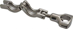 VNE - 3/4", Clamp Style, Sanitary Stainless Steel Pipe Clamp with Holed Wing Nut - Grade 304 - Apex Tool & Supply