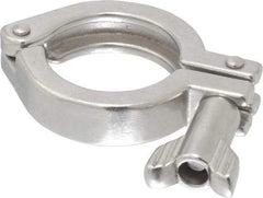 VNE - 1-1/2", Clamp Style, Sanitary Stainless Steel Pipe Clamp with Wing Nut - Grade 304 - Apex Tool & Supply