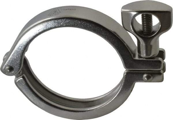 VNE - 2-1/2", Clamp Style, Sanitary Stainless Steel Pipe Clamp with Holed Wing Nut - Grade 304 - Apex Tool & Supply