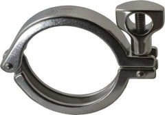 VNE - 2-1/2", Clamp Style, Sanitary Stainless Steel Pipe Clamp with Holed Wing Nut - Grade 304 - Apex Tool & Supply