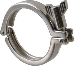 VNE - 3", Clamp Style, Sanitary Stainless Steel Pipe Clamp with Wing Nut - Grade 304 - Apex Tool & Supply