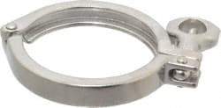 VNE - 3", Clamp Style, Sanitary Stainless Steel Pipe Clamp with Holed Wing Nut - Grade 304 - Apex Tool & Supply