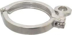 VNE - 3", Clamp Style, Sanitary Stainless Steel Pipe Clamp with Holed Wing Nut - Grade 304 - Apex Tool & Supply