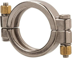 VNE - 2-1/2", Clamp Style, Sanitary Stainless Steel Pipe High Pressure Clamp - Grade 304 - Apex Tool & Supply
