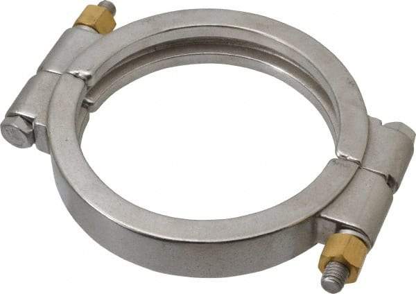 VNE - 4", Clamp Style, Sanitary Stainless Steel Pipe High Pressure Clamp - Grade 304 - Apex Tool & Supply