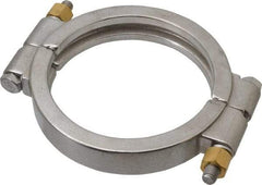 VNE - 4", Clamp Style, Sanitary Stainless Steel Pipe High Pressure Clamp - Grade 304 - Apex Tool & Supply