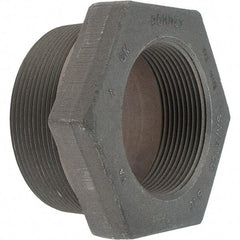 Made in USA - Size 4 x 3", Class 3,000, Forged Carbon Steel Black Pipe Hex Bushing - 3,000 psi, Threaded End Connection - Apex Tool & Supply