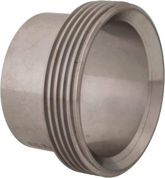 VNE - 2-1/2", Bevel Seat Style, Sanitary Stainless Steel Pipe Welding Ferrule - Threaded Connection, Grade 316/316L - Apex Tool & Supply