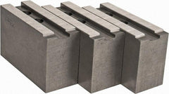 Abbott Workholding Products - 15 to 18" Chuck Capacity, 1.5mm x 60° Serrated Attachment, Square Soft Lathe Chuck Jaw - 3 Jaws, Steel, 1.6929" Btw Mount Hole Ctrs, 6-1/2" Long x 2-1/2" Wide x 4" High, 0.8661" Groove, 0.7874" & 20mm Fastener - Apex Tool & Supply