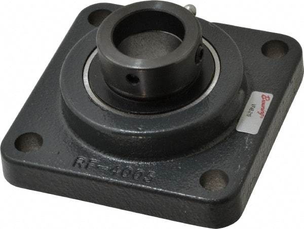 Browning - 1-3/16" ID, 4-1/4" OAL x 4-1/4" OAH 4-Bolt Flange - 2,567 Lb Static Cap, 4,381 Lb Dyn Cap, 3-1/4" Btw Mnt Hole Ctrs, Cast Iron - Apex Tool & Supply