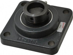 Browning - 1-3/16" ID, 4-1/4" OAL x 4-1/4" OAH 4-Bolt Flange - 2,567 Lb Static Cap, 4,381 Lb Dyn Cap, 3-1/4" Btw Mnt Hole Ctrs, Cast Iron - Apex Tool & Supply
