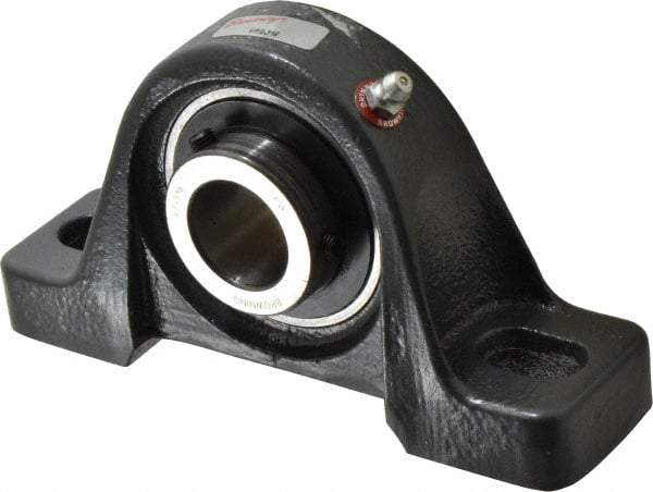 Browning - 1" ID, 6-3/16" OAL x 3-11/32" OAH Pillow Block - 2,567 Lb Static Cap, 4,381 Lb Dyn Cap, 4-5/8" Btw Mnt Hole Ctrs, 1-3/4" Base-to-Ctr Ht, Cast Iron - Apex Tool & Supply