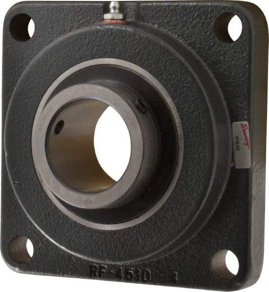 Browning - 2" ID, 6-3/8" OAL x 6-3/8" OAH 4-Bolt Flange - 6,601 Lb Static Cap, 9,752 Lb Dyn Cap, 5-1/8" Btw Mnt Hole Ctrs, Cast Iron - Apex Tool & Supply