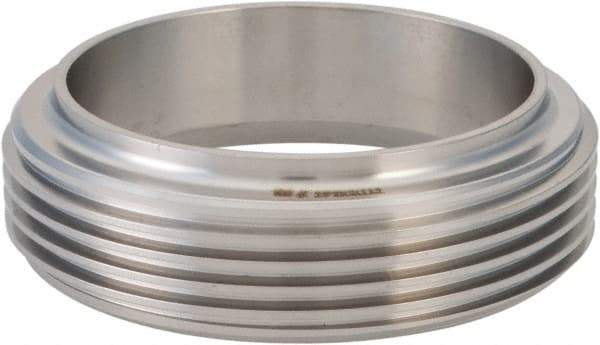 VNE - 2-1/2", Bevel Seat Style, Sanitary Stainless Steel Pipe Short Welding Ferrule - Short Threaded Connection, Grade 304 - Apex Tool & Supply
