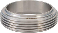 VNE - 2-1/2", Bevel Seat Style, Sanitary Stainless Steel Pipe Short Welding Ferrule - Short Threaded Connection, Grade 304 - Apex Tool & Supply
