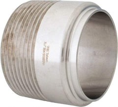 VNE - 2-1/2", Weld Style, Sanitary Stainless Steel Pipe Adapter - MNPT x Butt Weld Connection, Grade 304 - Apex Tool & Supply