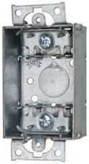 Cooper Crouse-Hinds - 1 Gang, (5) 1/2" Knockouts, Steel Rectangle Switch Box - 3" Overall Height x 2" Overall Width x 1-1/2" Overall Depth - Apex Tool & Supply