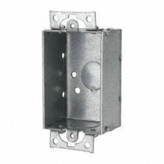 Cooper Crouse-Hinds - 1 Gang, (3) 1/2" Knockouts, Steel Rectangle Switch Box - 3" Overall Height x 2" Overall Width x 1-1/2" Overall Depth - Apex Tool & Supply