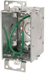 Cooper Crouse-Hinds - 1 Gang, (7) 1/2" Knockouts, Steel Rectangle Switch Box - 3" Overall Height x 2" Overall Width x 2-1/2" Overall Depth - Apex Tool & Supply