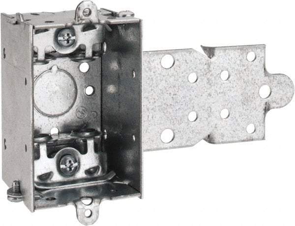 Cooper Crouse-Hinds - 1 Gang, (5) 1/2" Knockouts, Steel Rectangle Switch Box - 3" Overall Height x 2" Overall Width x 2" Overall Depth - Apex Tool & Supply