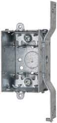 Cooper Crouse-Hinds - 1 Gang, (5) 1/2" Knockouts, Steel Rectangle Switch Box - 3" Overall Height x 2" Overall Width x 2" Overall Depth - Apex Tool & Supply