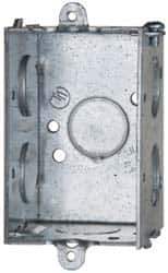 Cooper Crouse-Hinds - 1 Gang, (7) 1/2" Knockouts, Steel Rectangle Switch Box - 3" Overall Height x 2" Overall Width x 2" Overall Depth - Apex Tool & Supply
