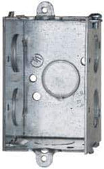 Cooper Crouse-Hinds - 1 Gang, (7) 1/2" Knockouts, Steel Rectangle Switch Box - 3" Overall Height x 2" Overall Width x 2" Overall Depth - Apex Tool & Supply