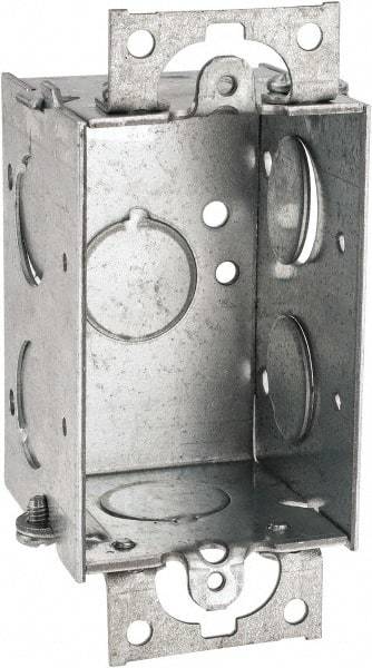 Cooper Crouse-Hinds - 1 Gang, (7) 1/2" Knockouts, Steel Rectangle Switch Box - 3" Overall Height x 2" Overall Width x 2" Overall Depth - Apex Tool & Supply
