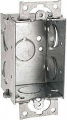 Cooper Crouse-Hinds - 1 Gang, (7) 1/2" Knockouts, Steel Rectangle Switch Box - 3" Overall Height x 2" Overall Width x 2" Overall Depth - Apex Tool & Supply
