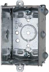 Cooper Crouse-Hinds - 1 Gang, (7) 1/2" Knockouts, Steel Rectangle Switch Box - 3" Overall Height x 2" Overall Width x 2-1/2" Overall Depth - Apex Tool & Supply