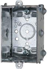 Cooper Crouse-Hinds - 1 Gang, (7) 1/2" Knockouts, Steel Rectangle Switch Box - 3" Overall Height x 2" Overall Width x 2-1/2" Overall Depth - Apex Tool & Supply