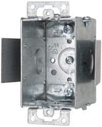 Cooper Crouse-Hinds - 1 Gang, (6) 1/2" Knockouts, Steel Rectangle Switch Box - 3" Overall Height x 2" Overall Width x 2-1/2" Overall Depth - Apex Tool & Supply