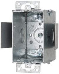 Cooper Crouse-Hinds - 1 Gang, (6) 1/2" Knockouts, Steel Rectangle Switch Box - 3" Overall Height x 2" Overall Width x 2-1/2" Overall Depth - Apex Tool & Supply