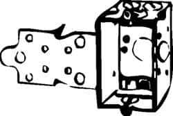 Cooper Crouse-Hinds - 1 Gang, (9) 1/2" Knockouts, Steel Rectangle Switch Box - 3" Overall Height x 2" Overall Width x 2-1/2" Overall Depth - Apex Tool & Supply