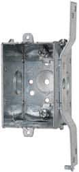 Cooper Crouse-Hinds - 1 Gang, (9) 1/2" Knockouts, Steel Rectangle Switch Box - 3" Overall Height x 2" Overall Width x 2-1/2" Overall Depth - Apex Tool & Supply