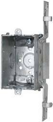 Cooper Crouse-Hinds - 1 Gang, (9) 1/2" Knockouts, Steel Rectangle Switch Box - 3" Overall Height x 2" Overall Width x 2-1/2" Overall Depth - Apex Tool & Supply