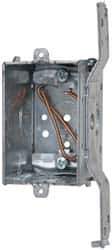 Cooper Crouse-Hinds - 1 Gang, (9) 1/2" Knockouts, Steel Rectangle Switch Box - 3" Overall Height x 2" Overall Width x 2-1/2" Overall Depth - Apex Tool & Supply