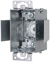 Cooper Crouse-Hinds - 1 Gang, (6) 1/2" Knockouts, Steel Rectangle Switch Box - 3" Overall Height x 2" Overall Width x 2-1/2" Overall Depth - Apex Tool & Supply