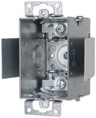 Cooper Crouse-Hinds - 1 Gang, (6) 1/2" Knockouts, Steel Rectangle Switch Box - 3" Overall Height x 2" Overall Width x 2-1/2" Overall Depth - Apex Tool & Supply
