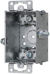 Cooper Crouse-Hinds - 1 Gang, (5) 1/2" Knockouts, Steel Rectangle Switch Box - 3" Overall Height x 2" Overall Width x 2-1/2" Overall Depth - Apex Tool & Supply