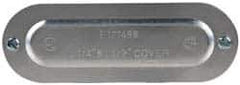 Cooper Crouse-Hinds - 1-1/4" & 1-1/2" Trade, Aluminum Conduit Body Cover Plate - Use with Series 5 Conduit Outlet Bodies - Apex Tool & Supply