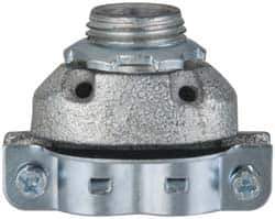 Cooper Crouse-Hinds - 3/8" Trade, Malleable Iron Threaded Angled FMC Conduit Connector - Noninsulated - Apex Tool & Supply