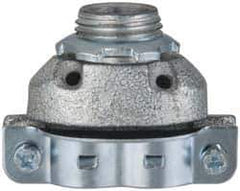 Cooper Crouse-Hinds - 3/8" Trade, Malleable Iron Threaded Angled FMC Conduit Connector - Noninsulated - Apex Tool & Supply