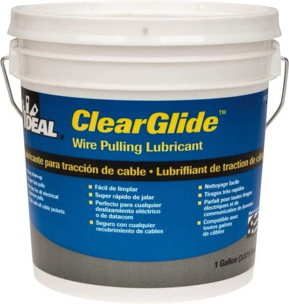 Ideal - 1 Gallon Pail, Clear Wire Pulling Lubricant Gel - 30 to 180°F, RoHS Compliant, UL Listed - Apex Tool & Supply