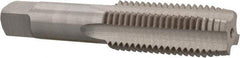 Interstate - 1-8 UNC 4 Flute Bright Finish High Speed Steel Straight Flute Standard Hand Tap - Plug, Right Hand Thread, 5-1/8" OAL, H11 Limit, 0.005" Oversize - Apex Tool & Supply