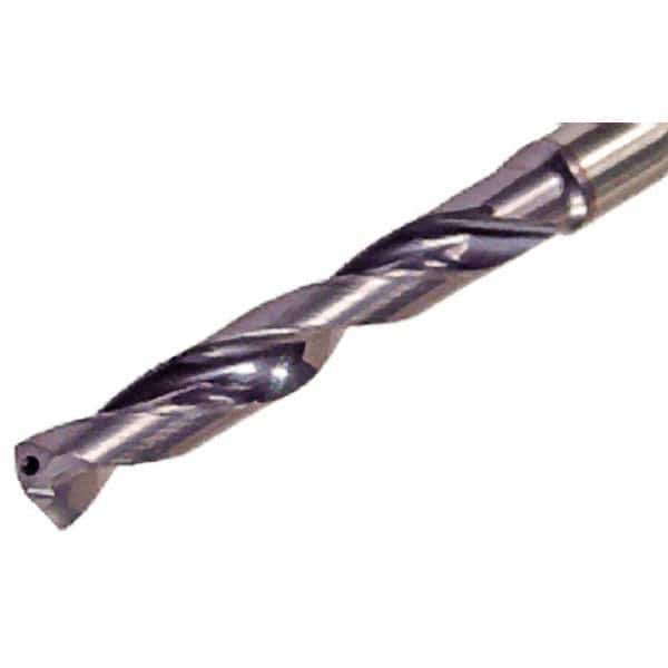 Iscar - 13.7mm 140° Solid Carbide Jobber Drill - TiAlN Finish, Right Hand Cut, Spiral Flute, Straight Shank, 124mm OAL, Standard Point - Apex Tool & Supply