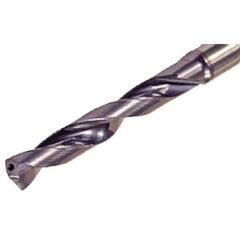 Iscar - 13.7mm 140° Solid Carbide Jobber Drill - TiAlN Finish, Right Hand Cut, Spiral Flute, Straight Shank, 124mm OAL, Standard Point - Apex Tool & Supply