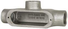 Cooper Crouse-Hinds - Form 5, T Body, 1" Trade, Rigid Malleable Iron Conduit Body - Oval, 7.05" OAL, 15 cc Capacity, Gray - Apex Tool & Supply